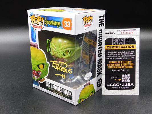 RL Stine & Tim Jacobus Dual Signed Funko Pop 33 Goosebumps The Haunted Mask JSA COA
