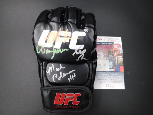 UFC Legends 4x Signed Autographed UFC Glove Shamrock Coleman Kerr Severn JSA COA
