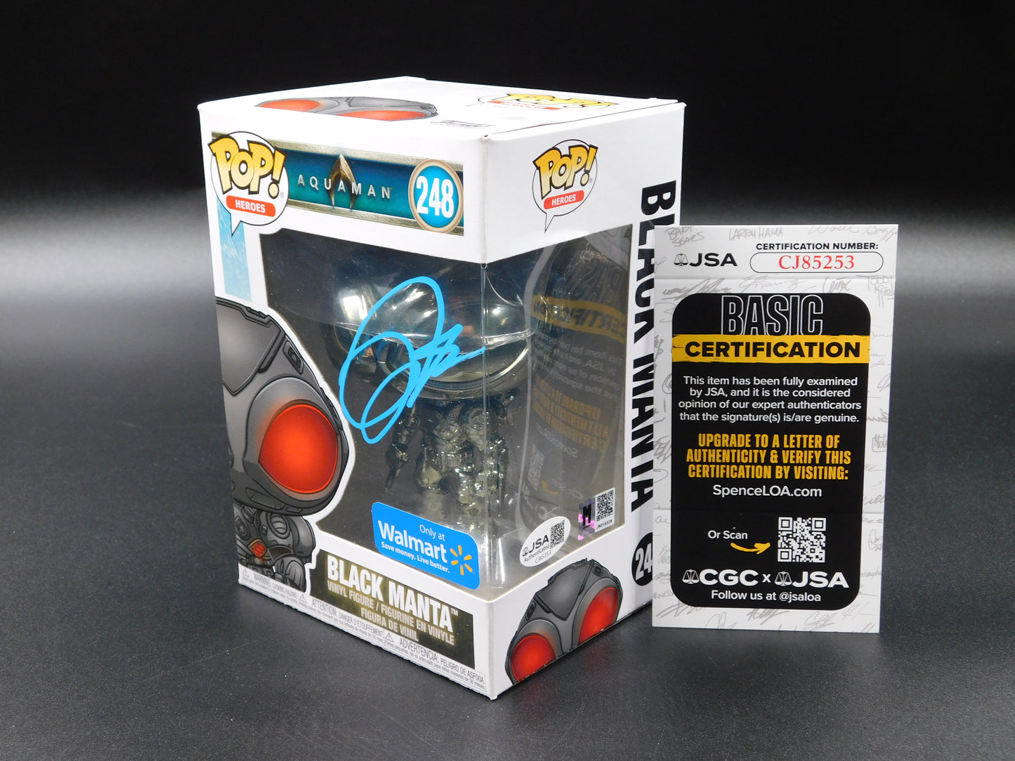 Yahya Abdul-Mateen II Signed Autographed Funko Pop 248 Black Manta Aquaman Walmart Exclusive JSA COA