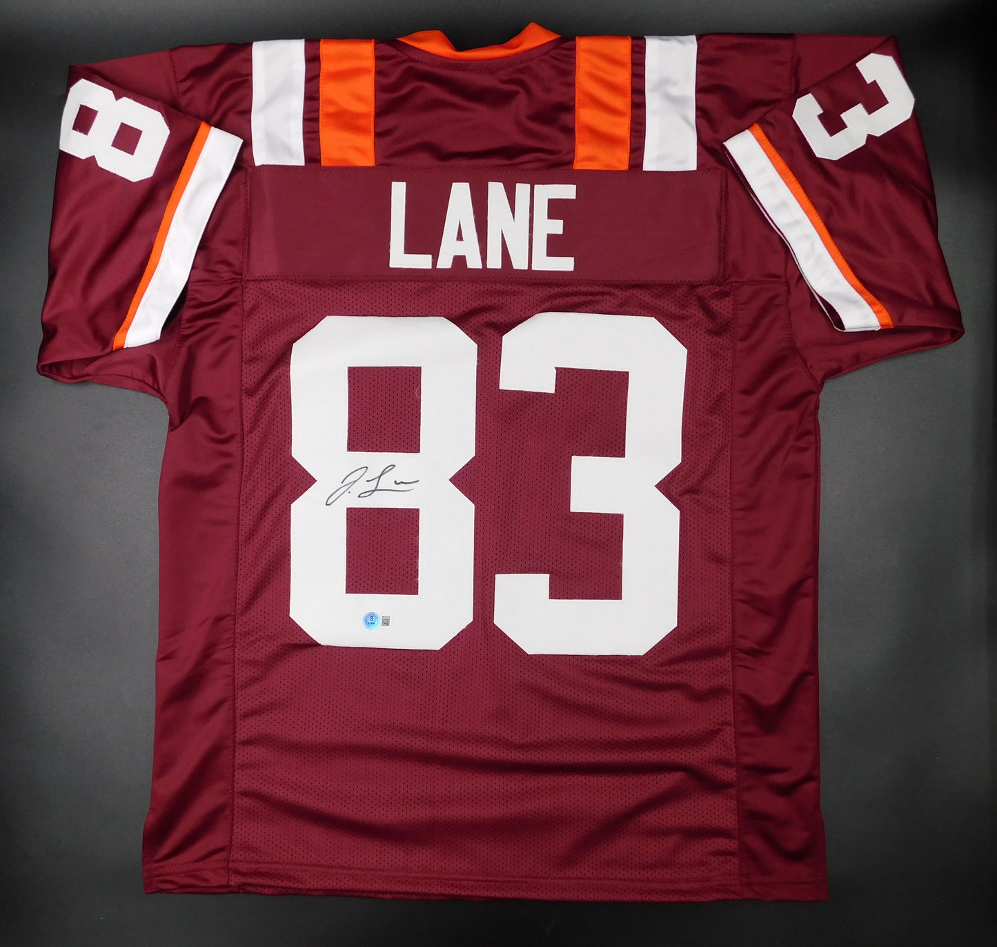 Jaylin Lane Signed Autographed Virginia Tech Hokies Maroon TB  Football Jersey BAS COA