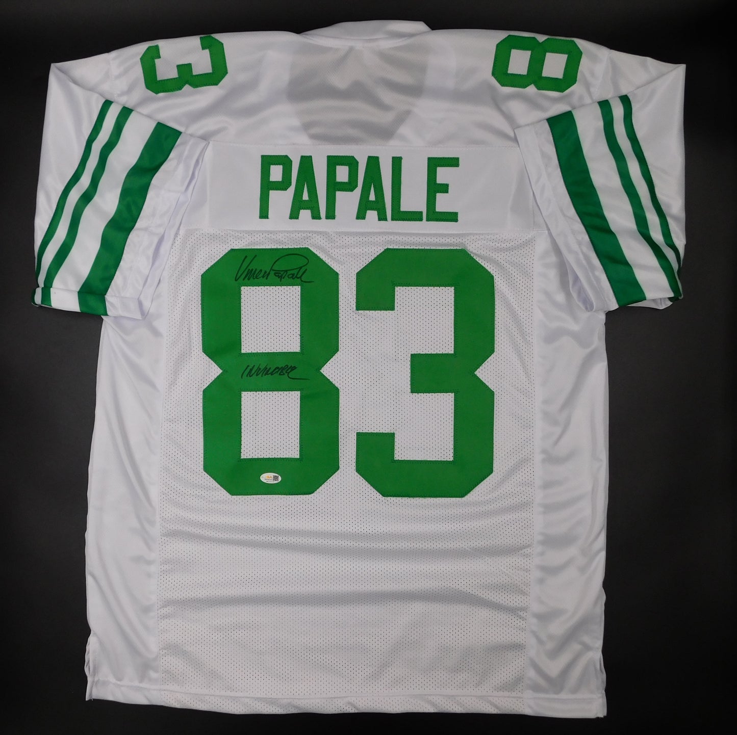Vince Papale Signed Autographed Philadelphia Eagles White Football Jersey JSA COA