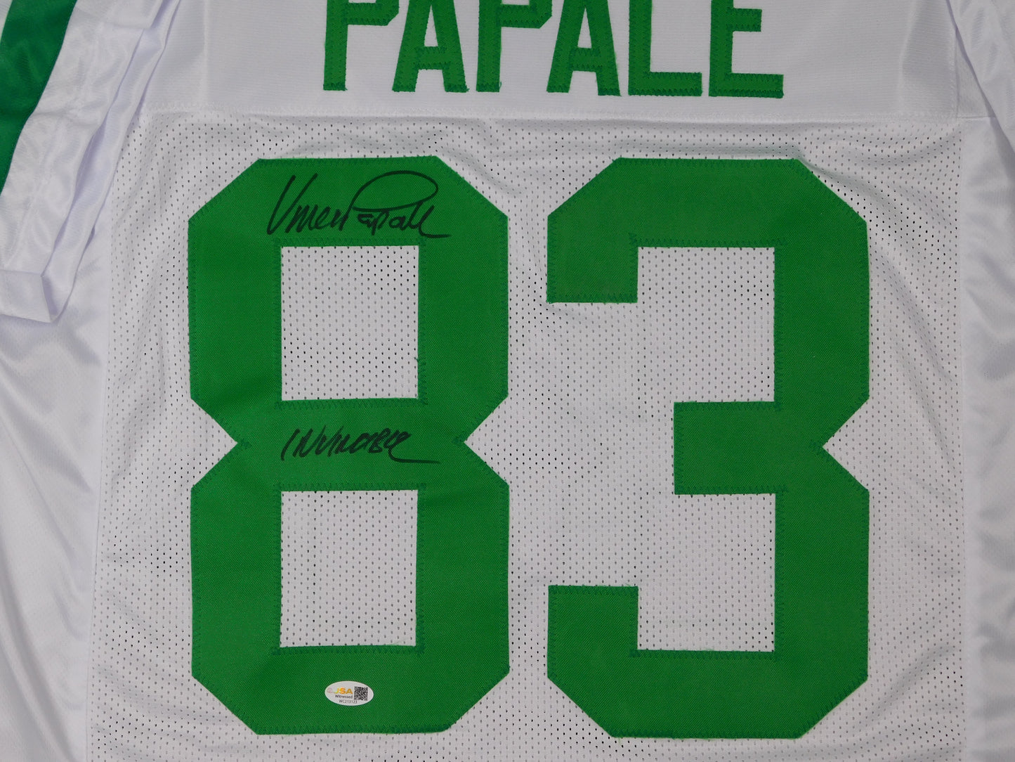 Vince Papale Signed Autographed Philadelphia Eagles White Football Jersey JSA COA