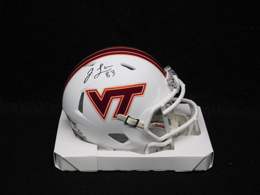 Jaylin Lane Signed Autographed Virginia Tech Hokies White Speed Mini Helmet BAS COA