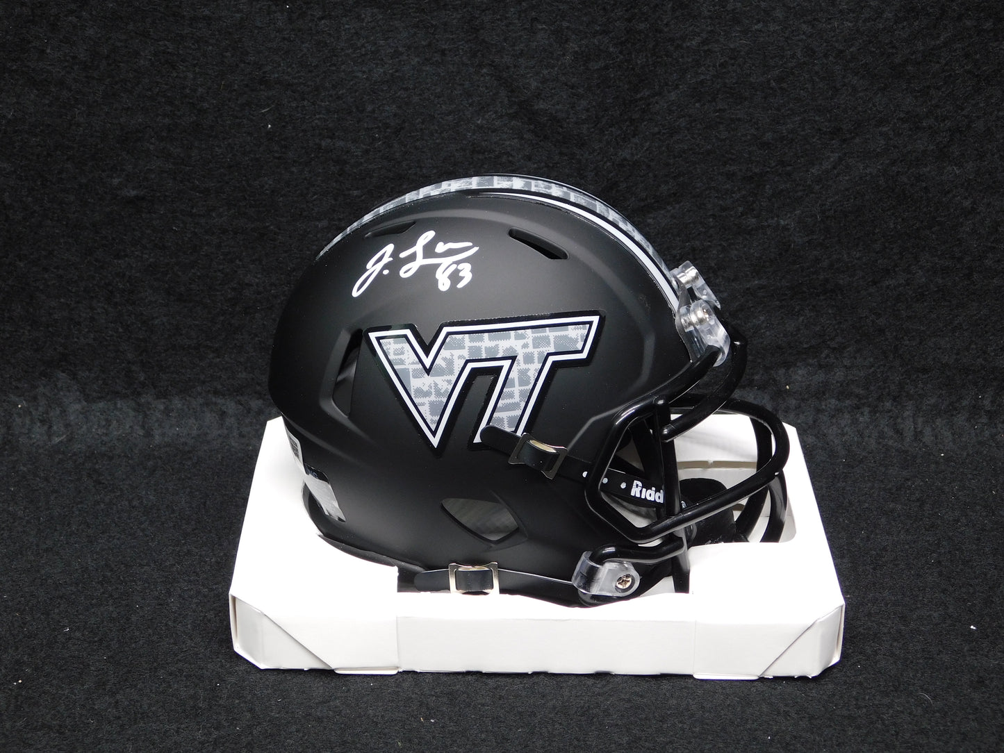 Jaylin Lane Signed Autographed Virginia Tech Hokies Black Speed Mini Helmet BAS COA