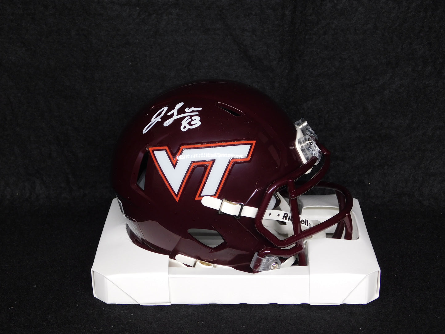 Jaylin Lane Signed Autographed Virginia Tech Hokies Maroon Speed Mini Helmet BAS COA