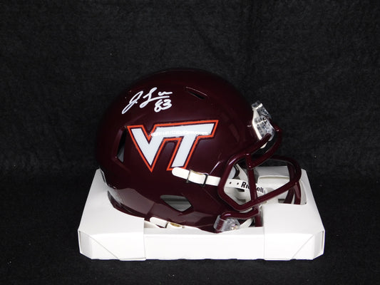 Jaylin Lane Signed Autographed Virginia Tech Hokies Maroon Speed Mini Helmet BAS COA