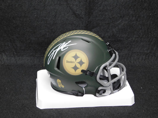 Joey Porter Jr Signed Autographed Pittsburgh Steelers Salute To Service STS Speed Mini Helmet JSA COA