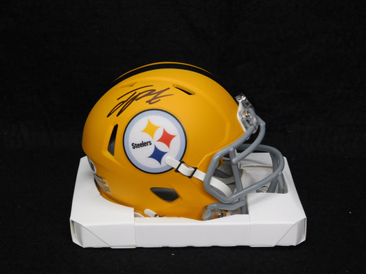 Joey Porter Jr Signed Autographed Pittsburgh Steelers Gold Speed Mini Helmet JSA COA