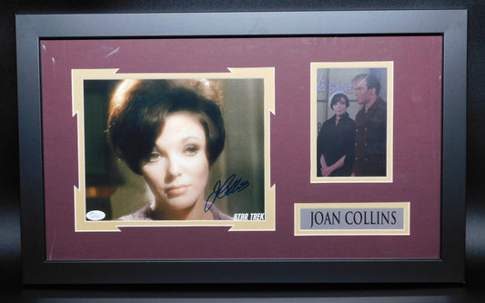 Joan Colins Signed Autographed Framed 8x10 Photo Dynasty Emmy Award Winner JSA COA Red