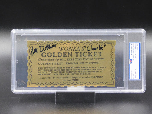 Peter Ostrum Signed Autographed Willy Wonka Golden Ticket Charlie Bucket PSA DNA Slab