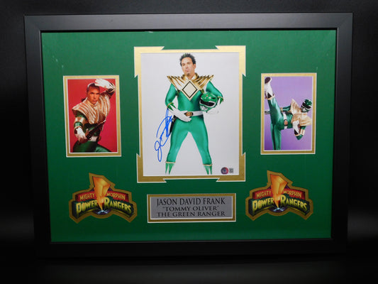 Jason David Frank Signed Autographed Framed 8x10 Photo Mighty Morphin Power Rangers Green BAS COA