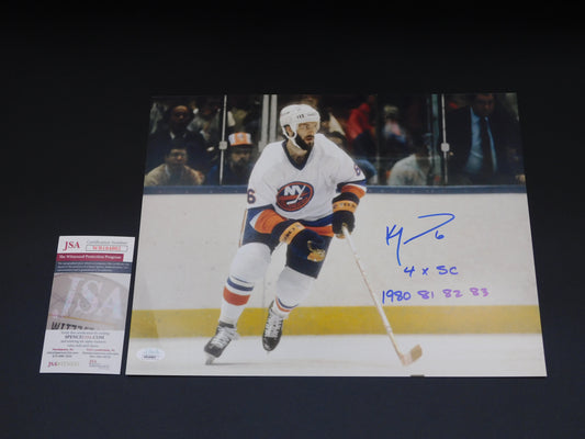 Ken Morrow Signed Autographed 11x14 Photo New York Islanders USA 4x Stanley Cup Champ JSA COA