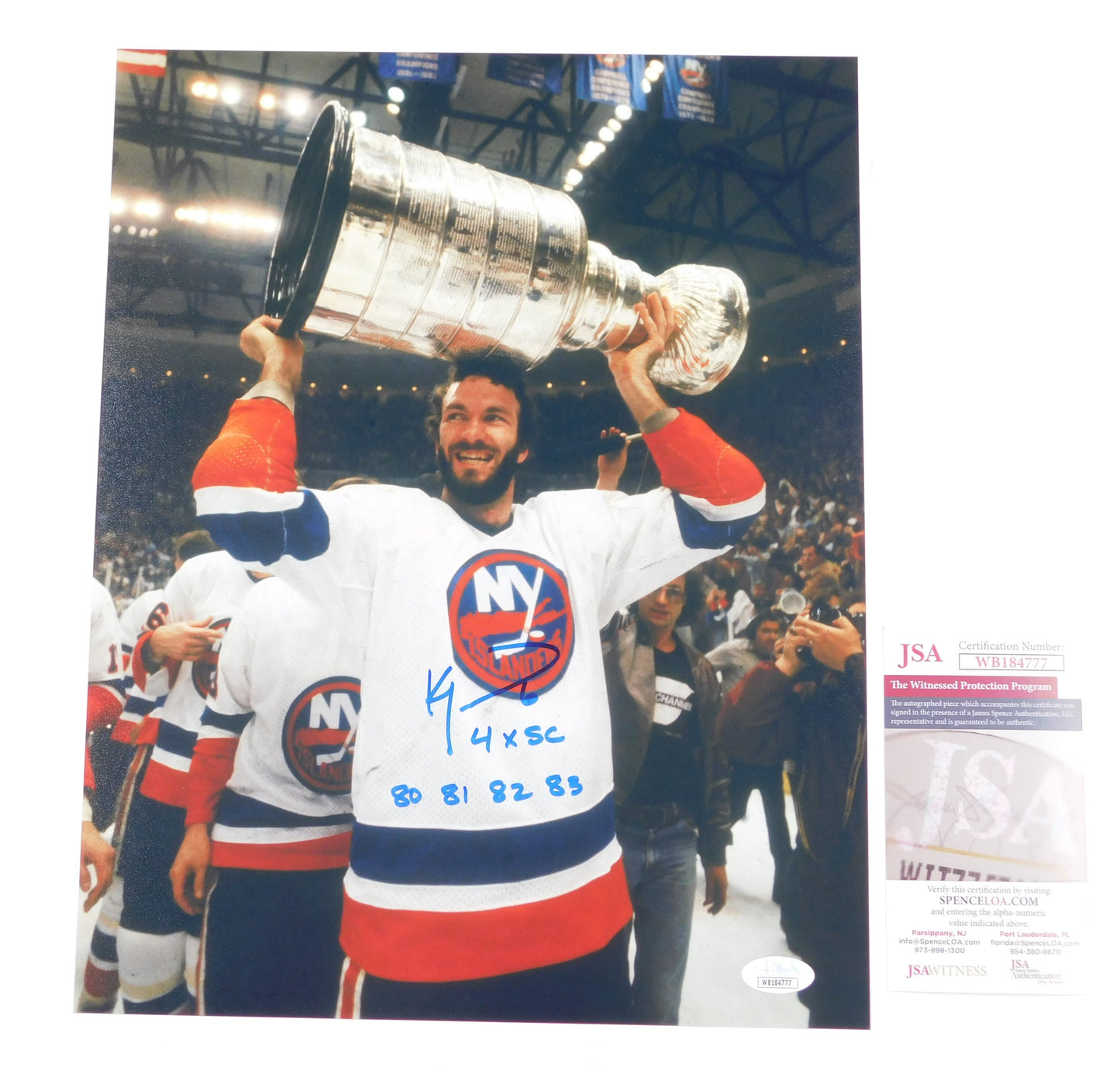 Ken Morrow Signed Autographed 11x14 Photo New York Islanders USA 4x Stanley Cup Champ JSA COA