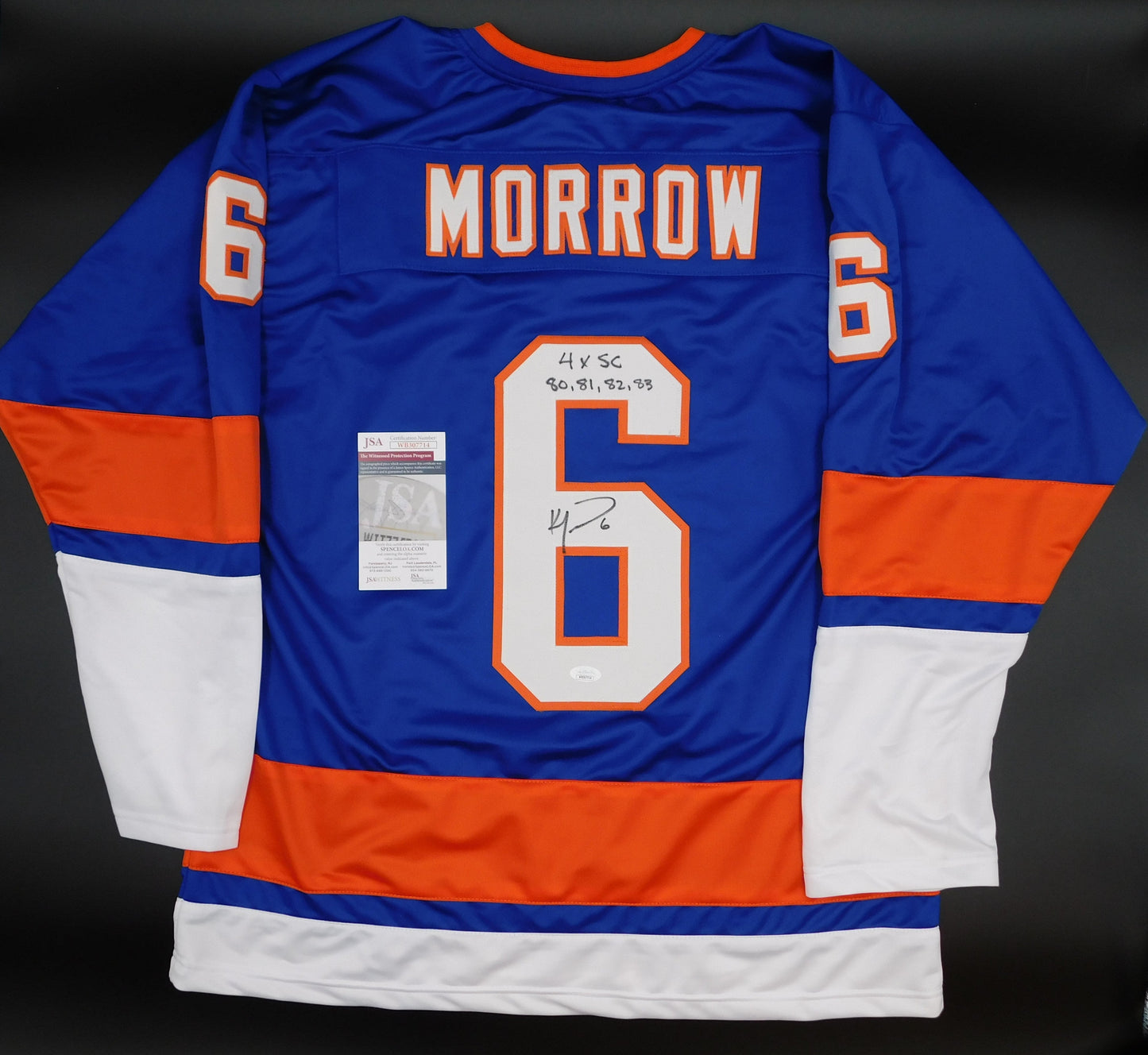 Ken Morrow Signed Autographed New York Islanders Jersey 4x Stanley Cup Champ JSA COA