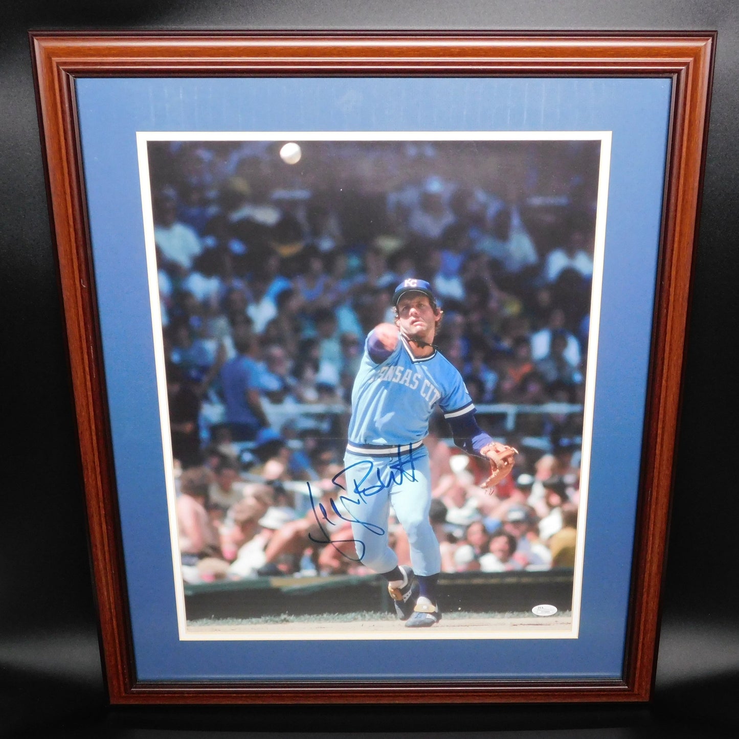 George Brett Signed Autographed Framed 16x20 Photo Kansas City Royals MLB HOF JSA COA