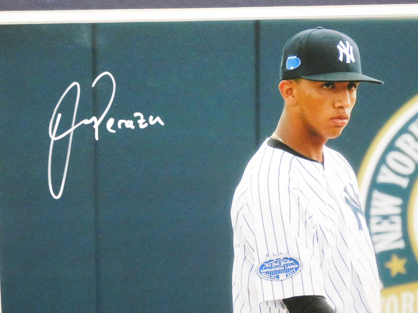 Oswald Peraza Signed Autographed Framed 11x14 Photo New York Yankees NYY MLB JSA COA