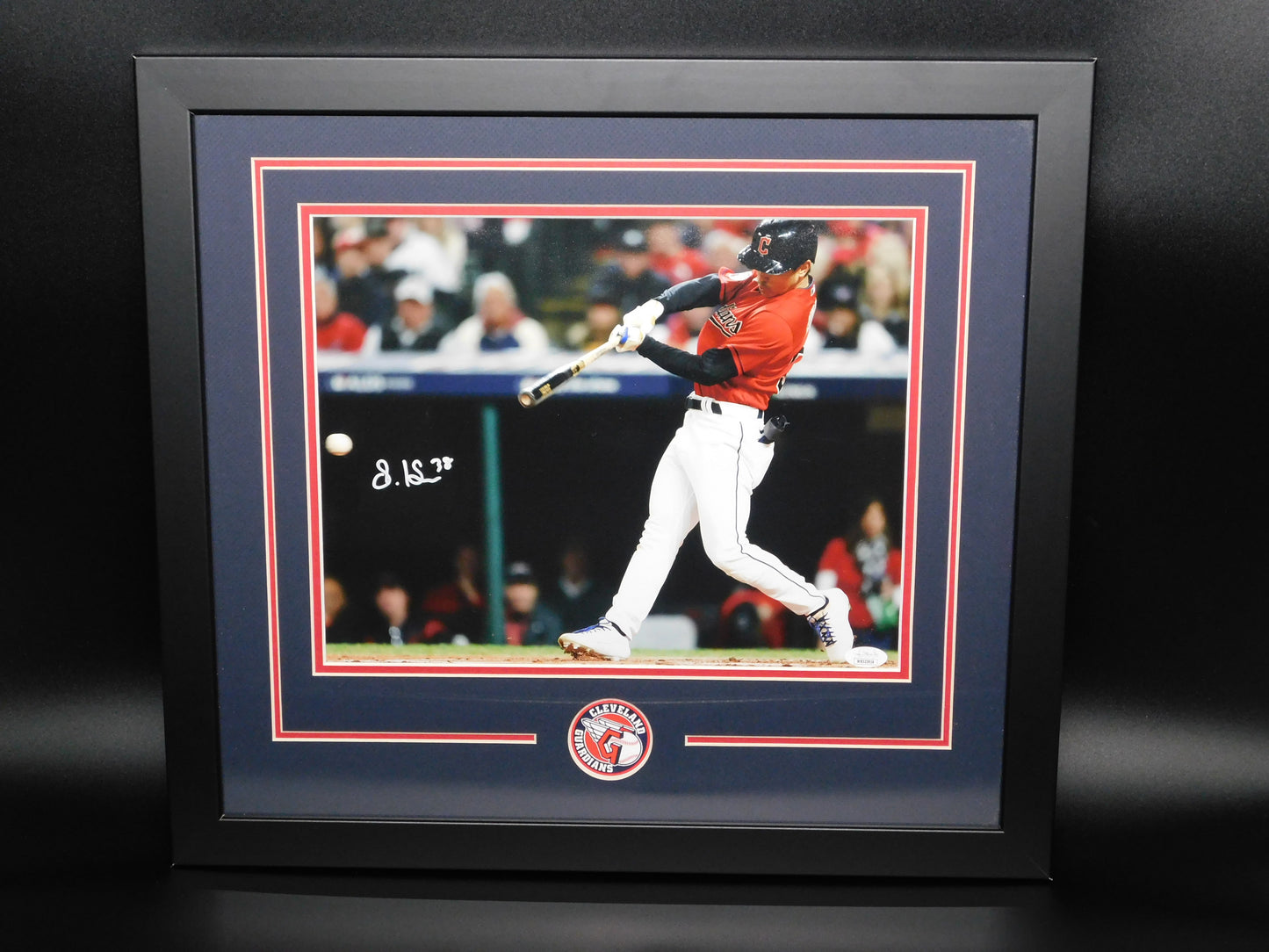 Steven Kwan Signed Autographed Framed 11x14 Photo Cleveland Guardians MLB JSA COA