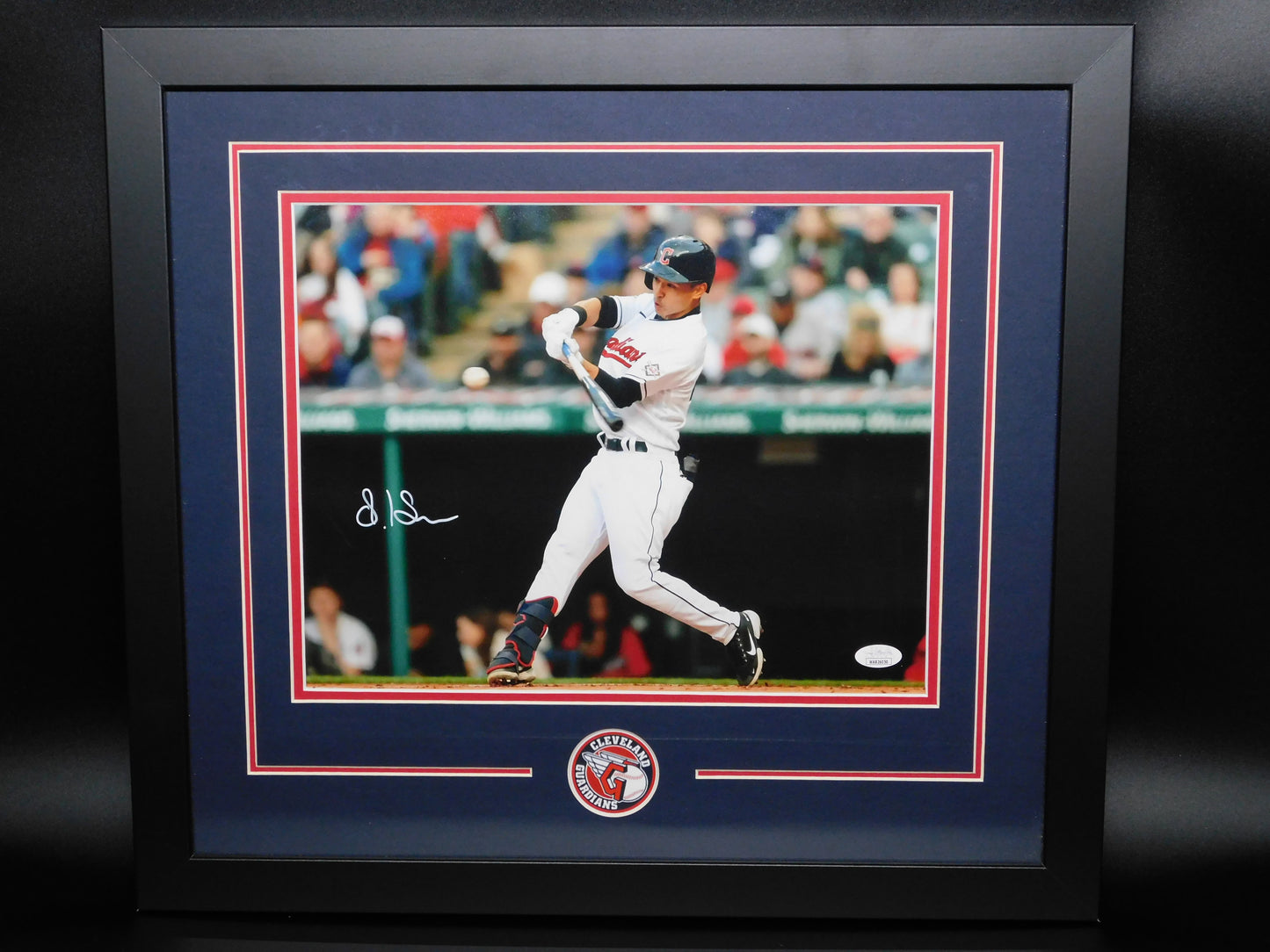 Steven Kwan Signed Autographed Framed 11x14 Photo Cleveland Guardians MLB JSA COA