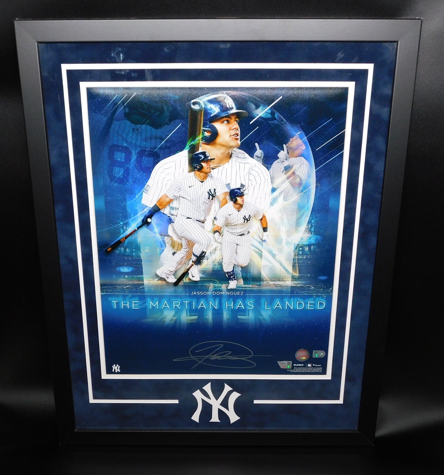 Jasson Dominguez Signed Framed 16x20 Photo New York Yankees NYY Fanatics COA