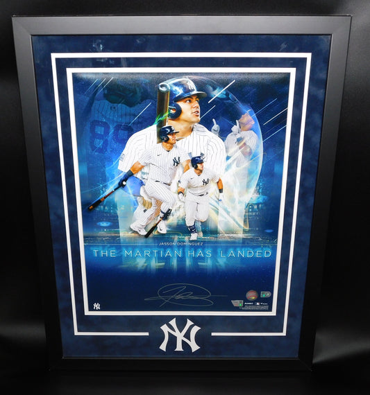 Jasson Dominguez Signed Framed 16x20 Photo New York Yankees NYY Fanatics COA