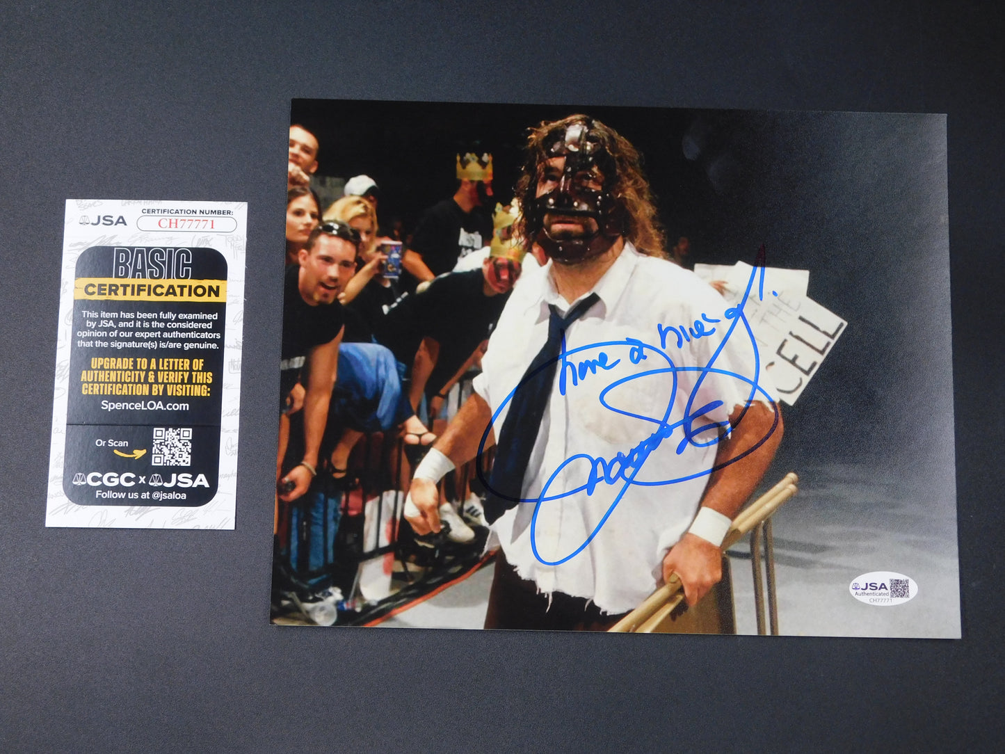 Mick Foley / Autographed Inscribed 8x10 Photo JSA COA WWE
