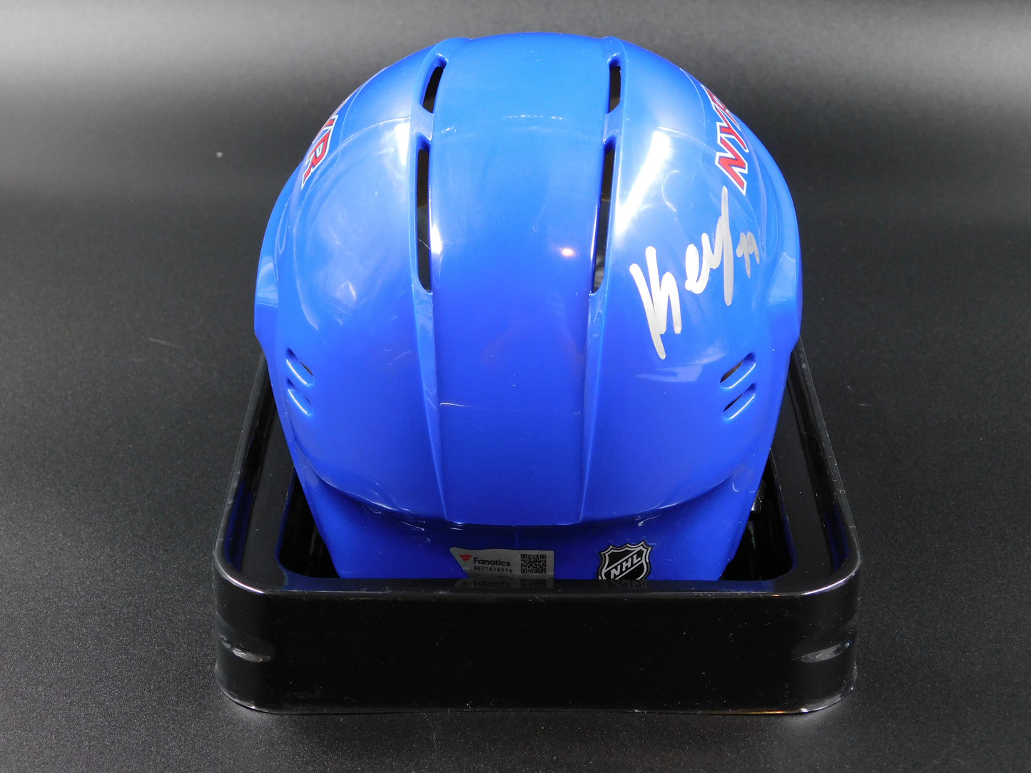 K'Andre Miller Signed Autographed New York Rangers Blue Mini Helmet NYR Fanatics COA