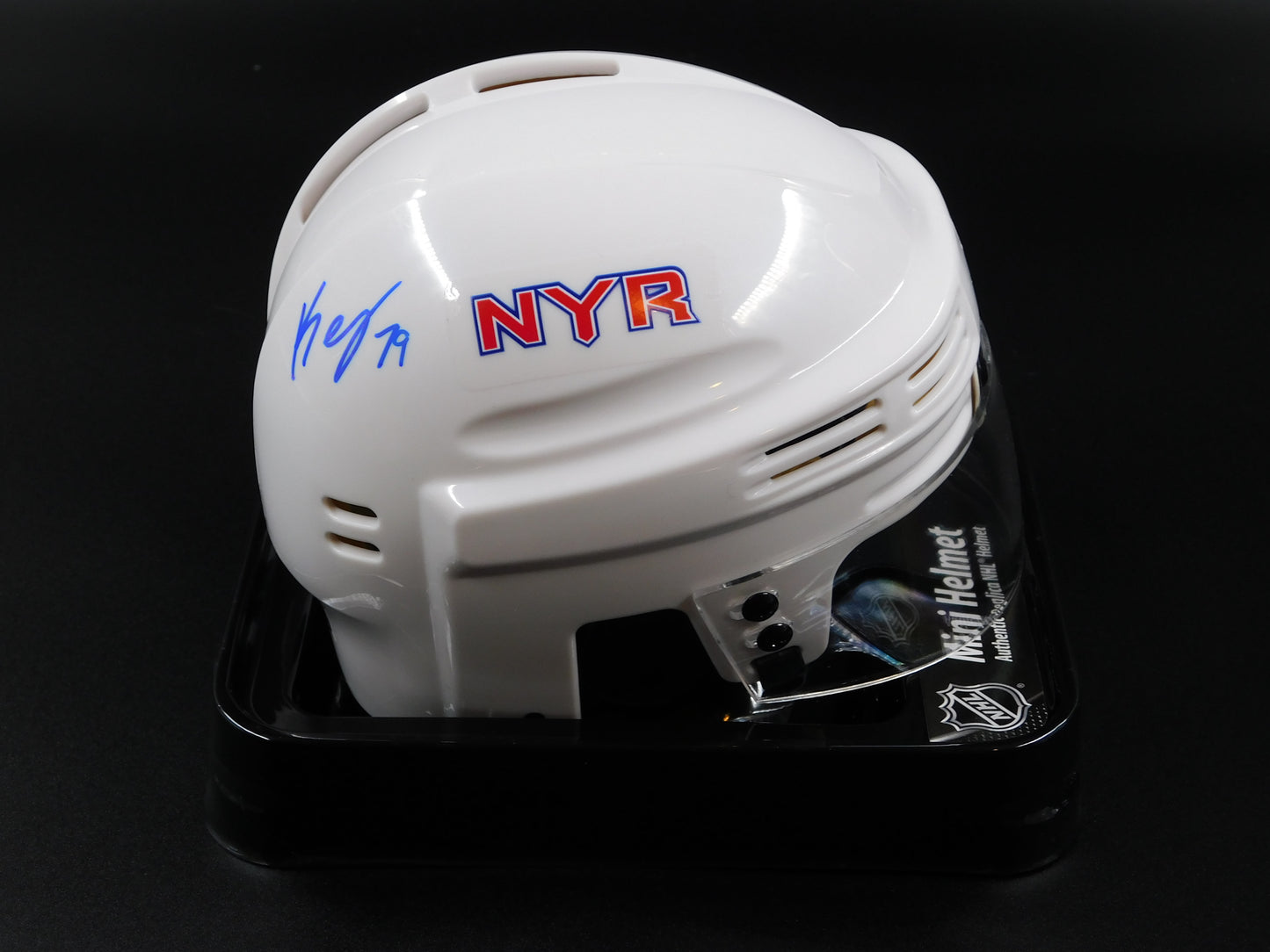 K'Andre Miller Signed Autographed New York Rangers White Mini Helmet NYR Fanatics COA