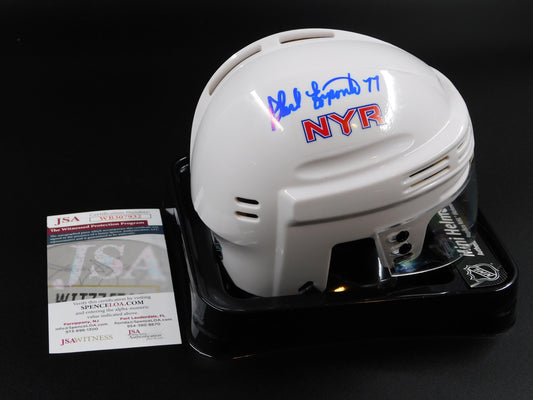 Phil Esposito Signed Autographed New York Rangers White Mini Helmet NYR JSA COA