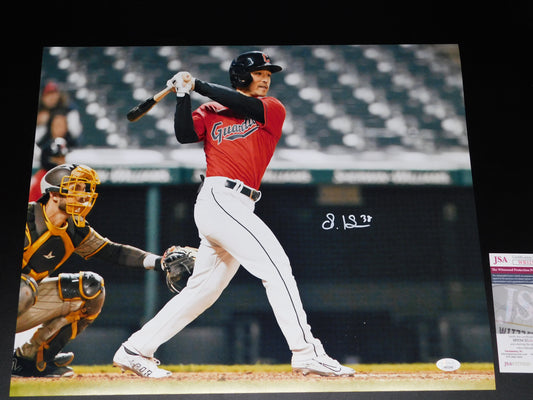 STEVEN KWAN Signed / Autographed 16x20 Batting Photo JSA COA Cleveland Guardians