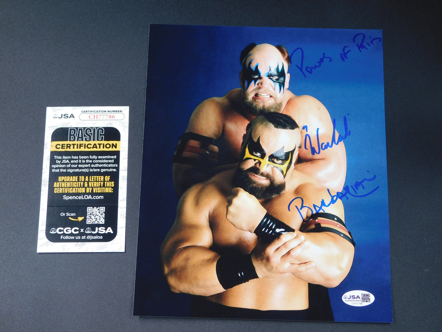 Warlord/Barbarian / Autographed 8x10 Photo JSA COA WWE WWF