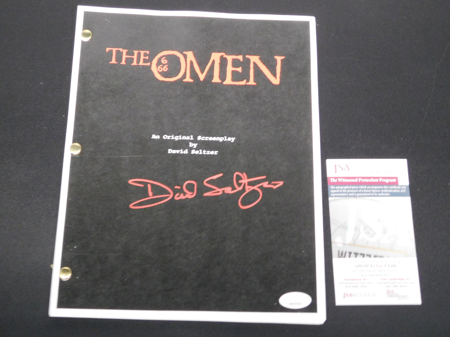 David Seltzer Signed / Autographed The Omen Full Script JSA COA Author