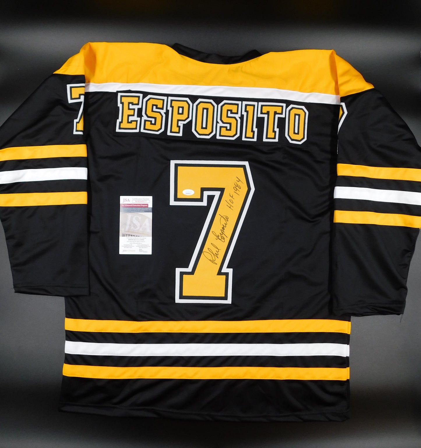 Phil Esposito Signed Autographed Boston Bruins Jersey HOF JSA COA Stanley Cup Champion