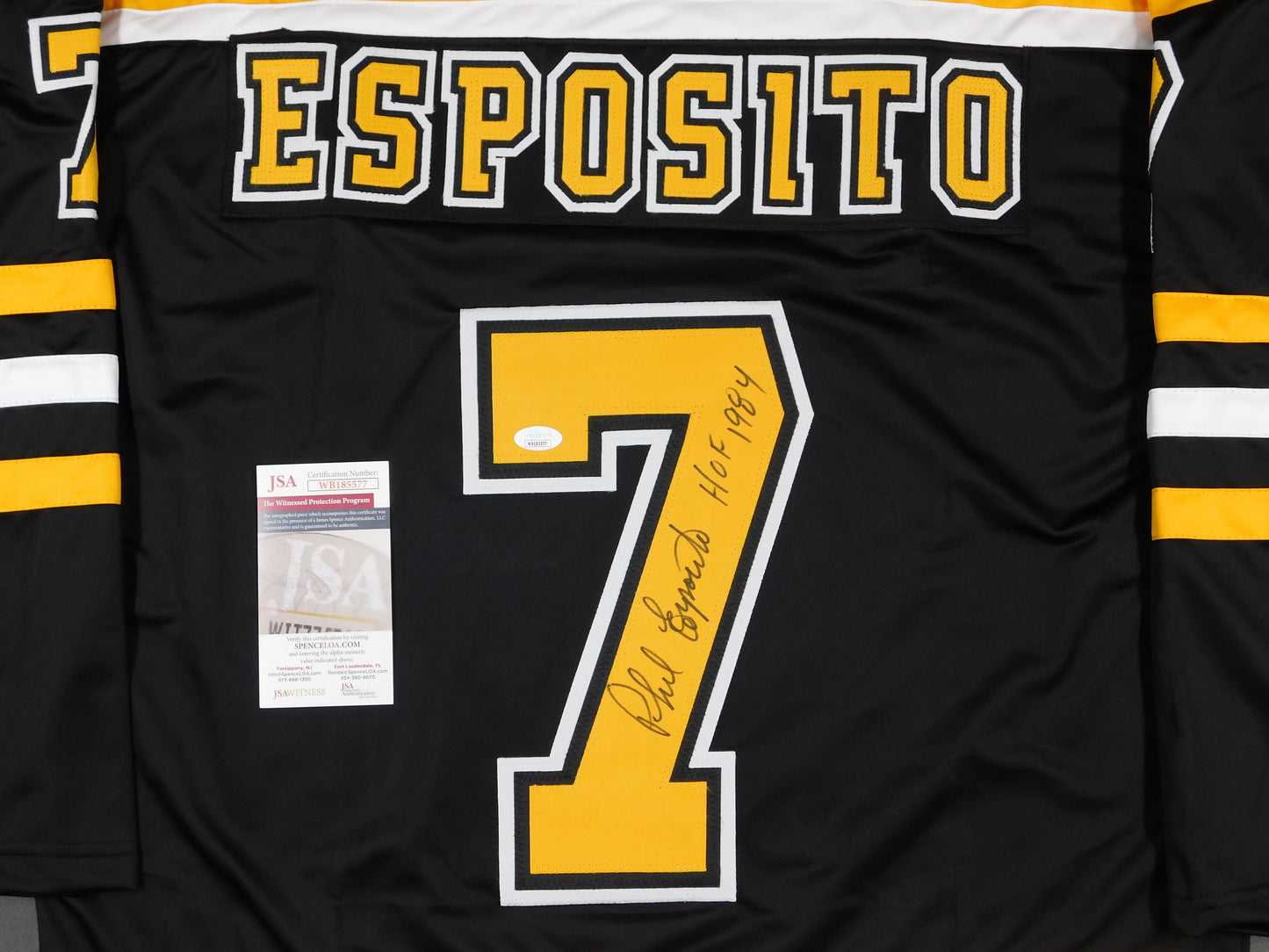 Phil Esposito Signed Autographed Boston Bruins Jersey HOF JSA COA Stanley Cup Champion