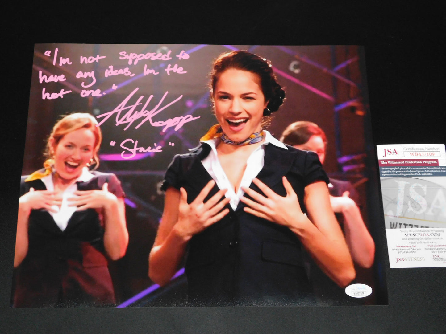 Alexis Knapp Signed / Autographed Stacie Pitch Perfect 11x14 Photo Inscribed JSA COA (B)