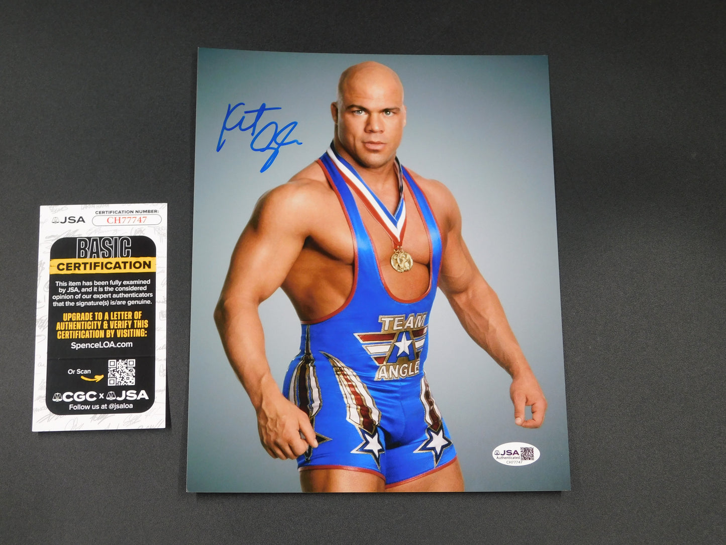 Kurt Angle / Autographed 8x10 Photo JSA COA WWE