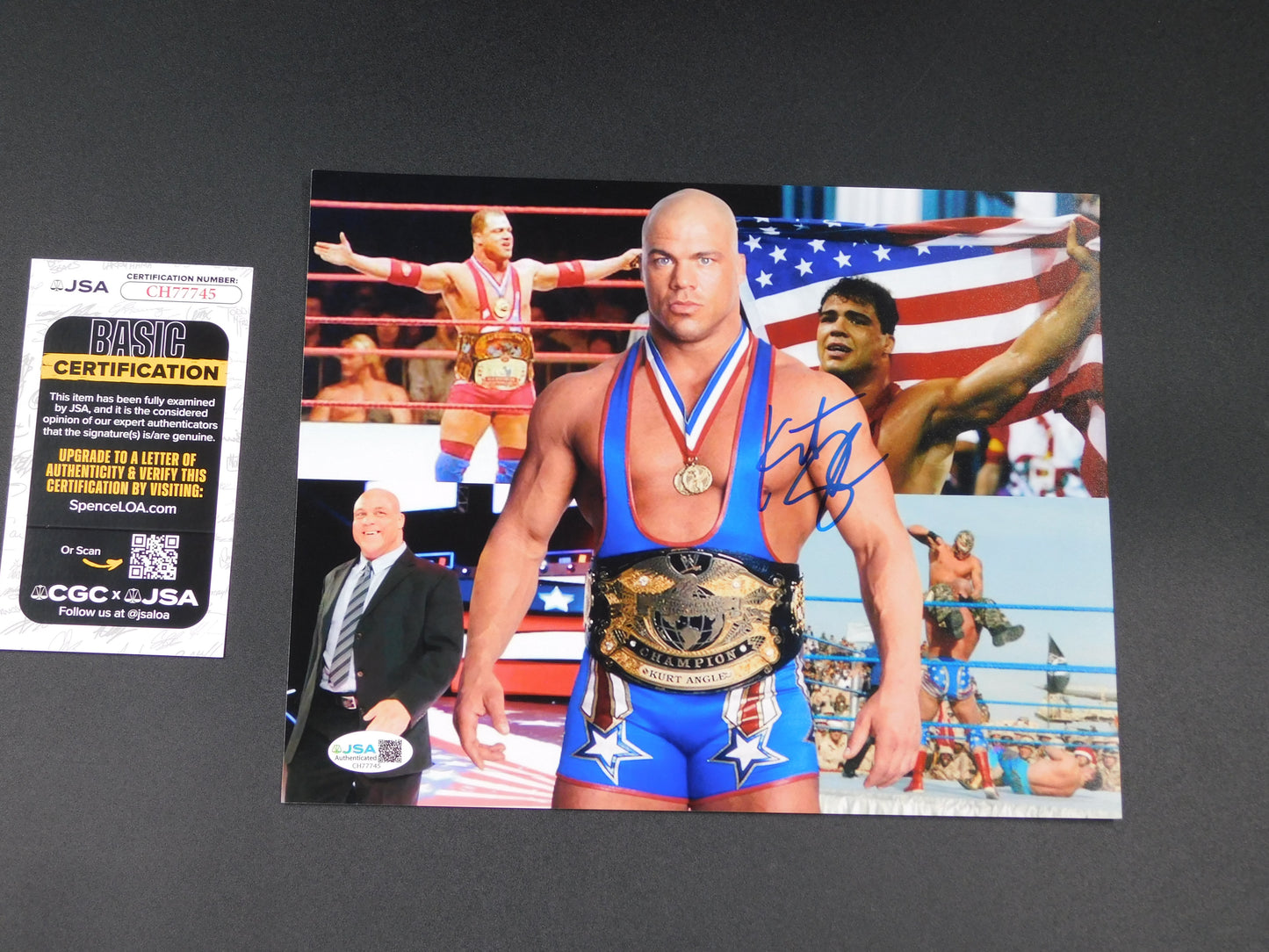 Kurt Angle / Autographed 8x10 Photo JSA COA WWE