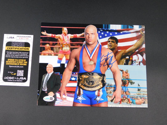 Kurt Angle / Autographed 8x10 Photo JSA COA WWE