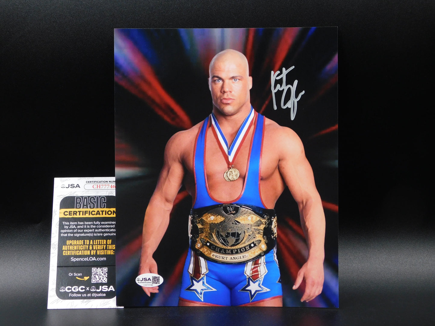 Kurt Angle / Autographed 8x10 Photo JSA COA WWE