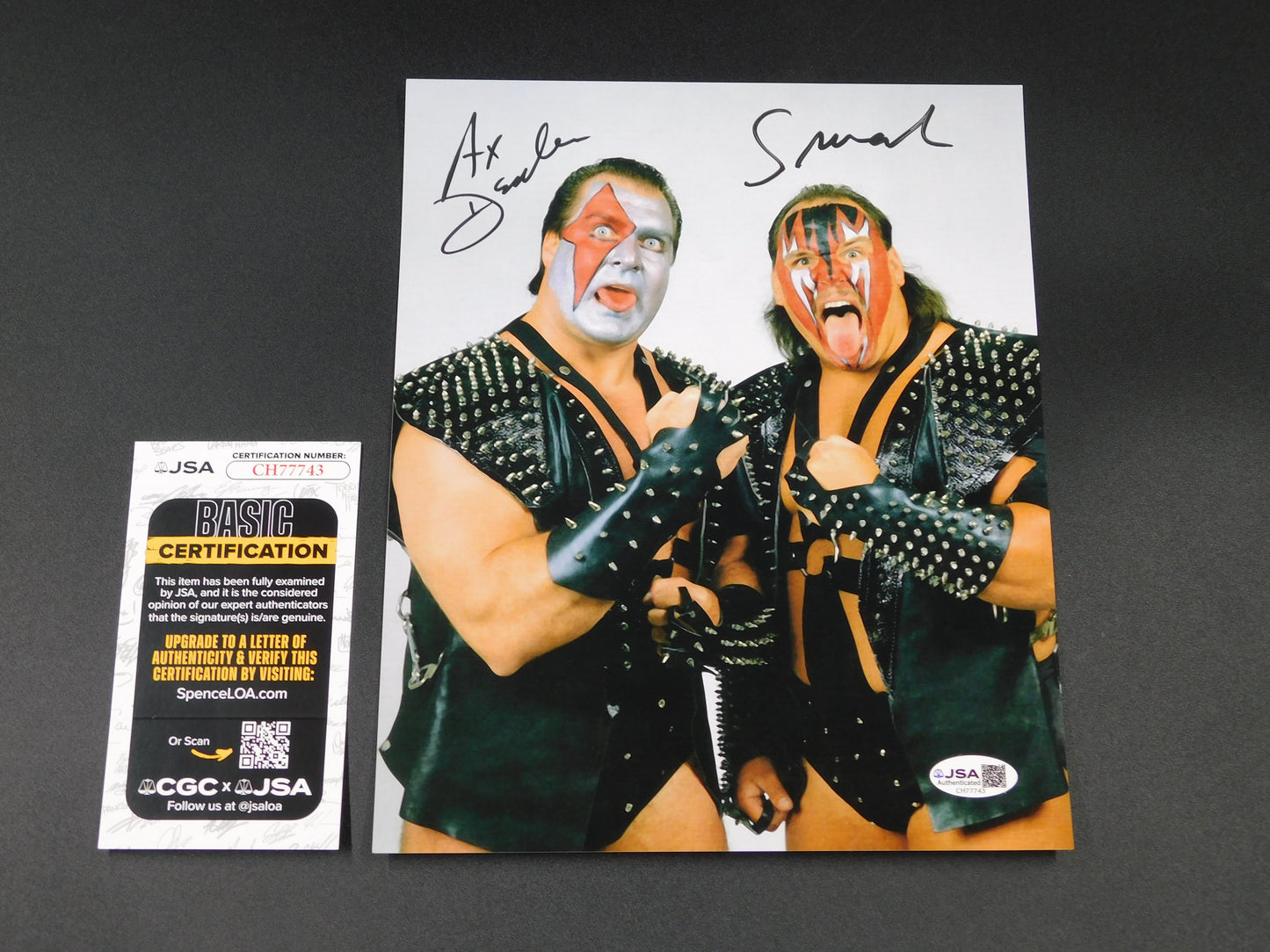 Demolition Ax/Smash / Autographed 8x10 Photo JSA COA WWE