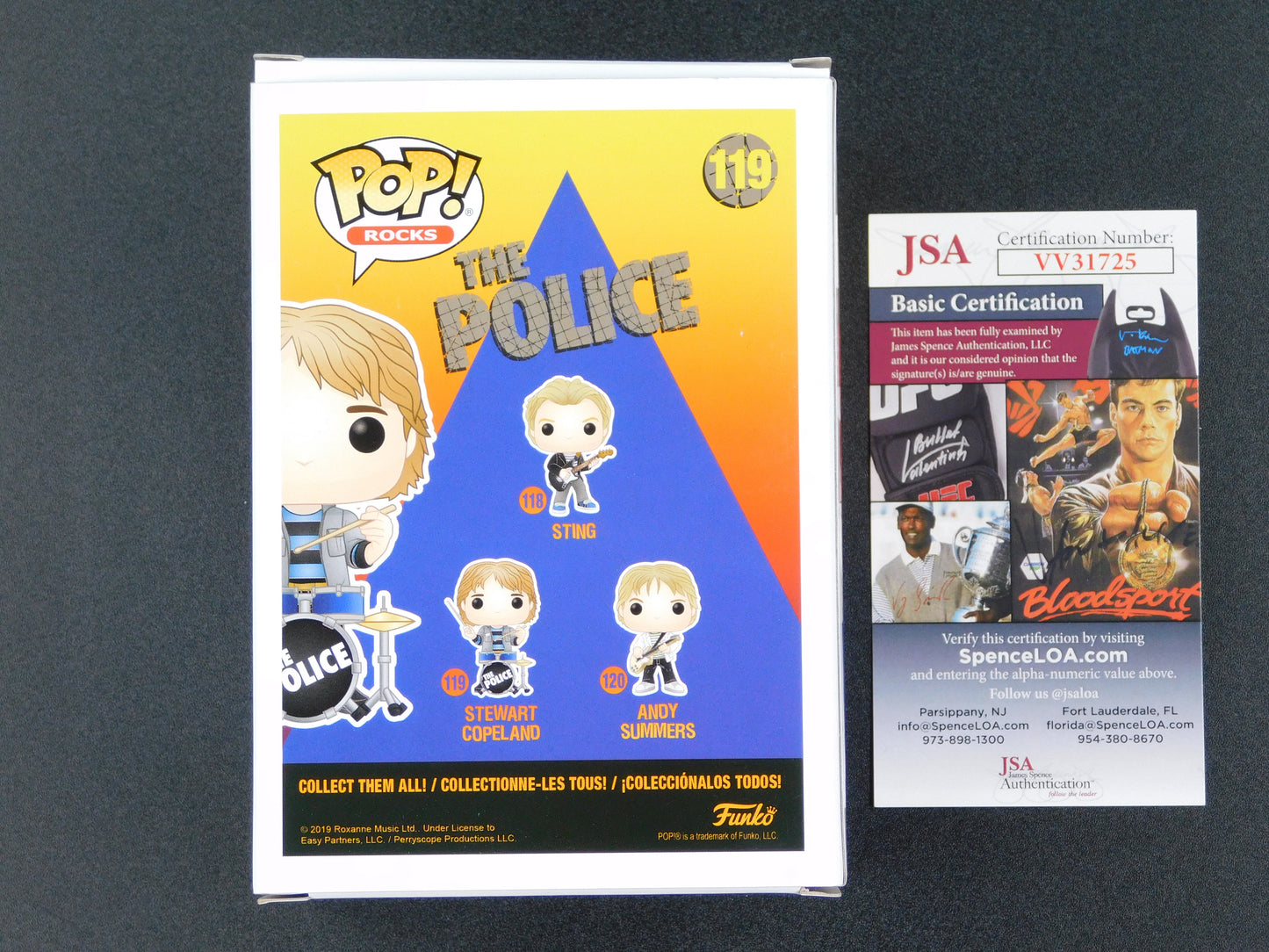 Stewart Copeland Signed Vinyl Funko Pop! 119 The Police Rock Music Band JSA COA