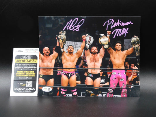 Max Caster and Anthony Bowens / Autographed 8x10 Photo JSA COA WWE