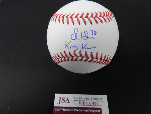 Steven Kwan Signed Official Major League Baseball Inscribed King Kwan JSA COA