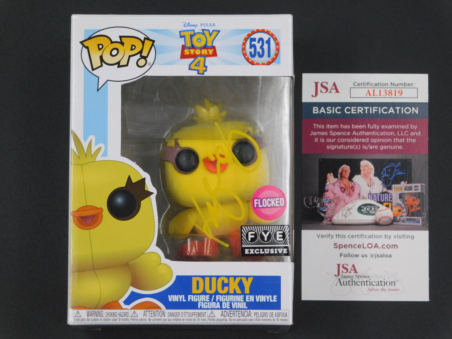 Keegan Michael Key Signed Autograph Vinyl Funko Pop 531 Ducky Toy Story JSA COA