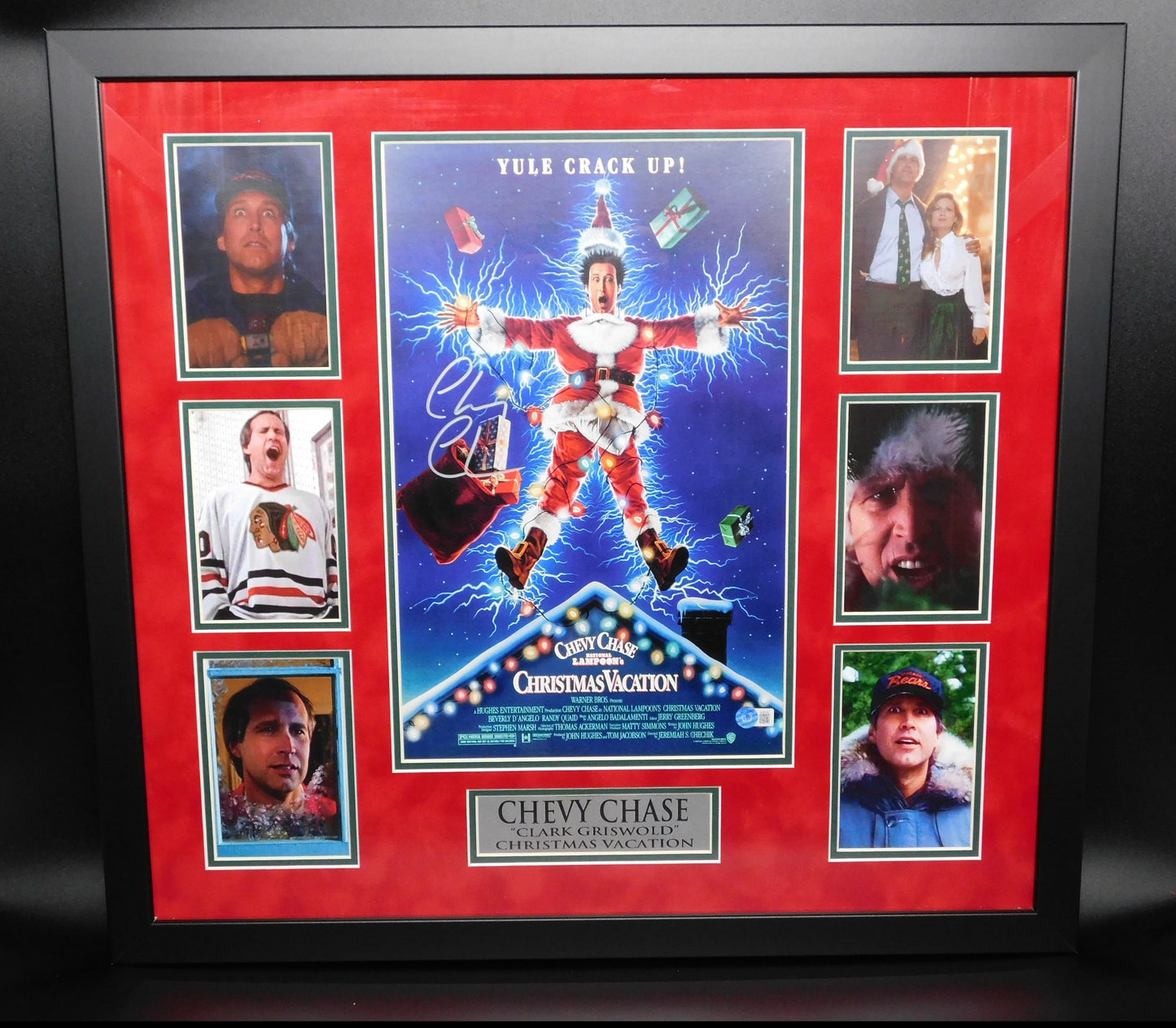 Chevy Chase Signed Autographed Framed 11x17 Photo Christmas Vacation BAS COA Red