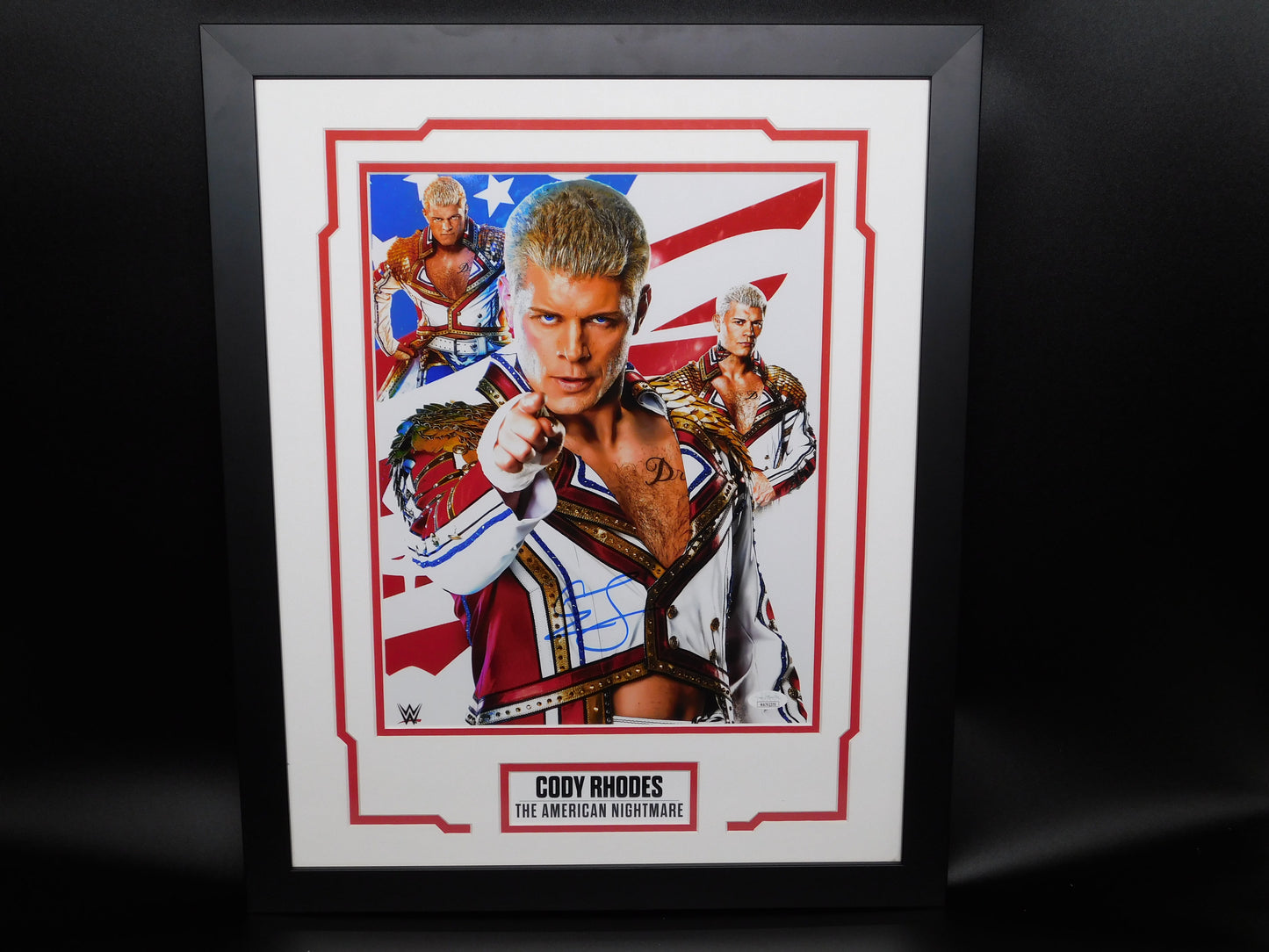 Cody Rhodes Signed Autographed Framed 11x14 Photo WWE American Nightmare JSA COA