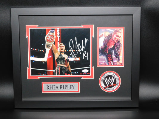 Rhea Ripley Signed Autographed Framed 8x10 Photo WWE NXT Judgement Day JSA COA