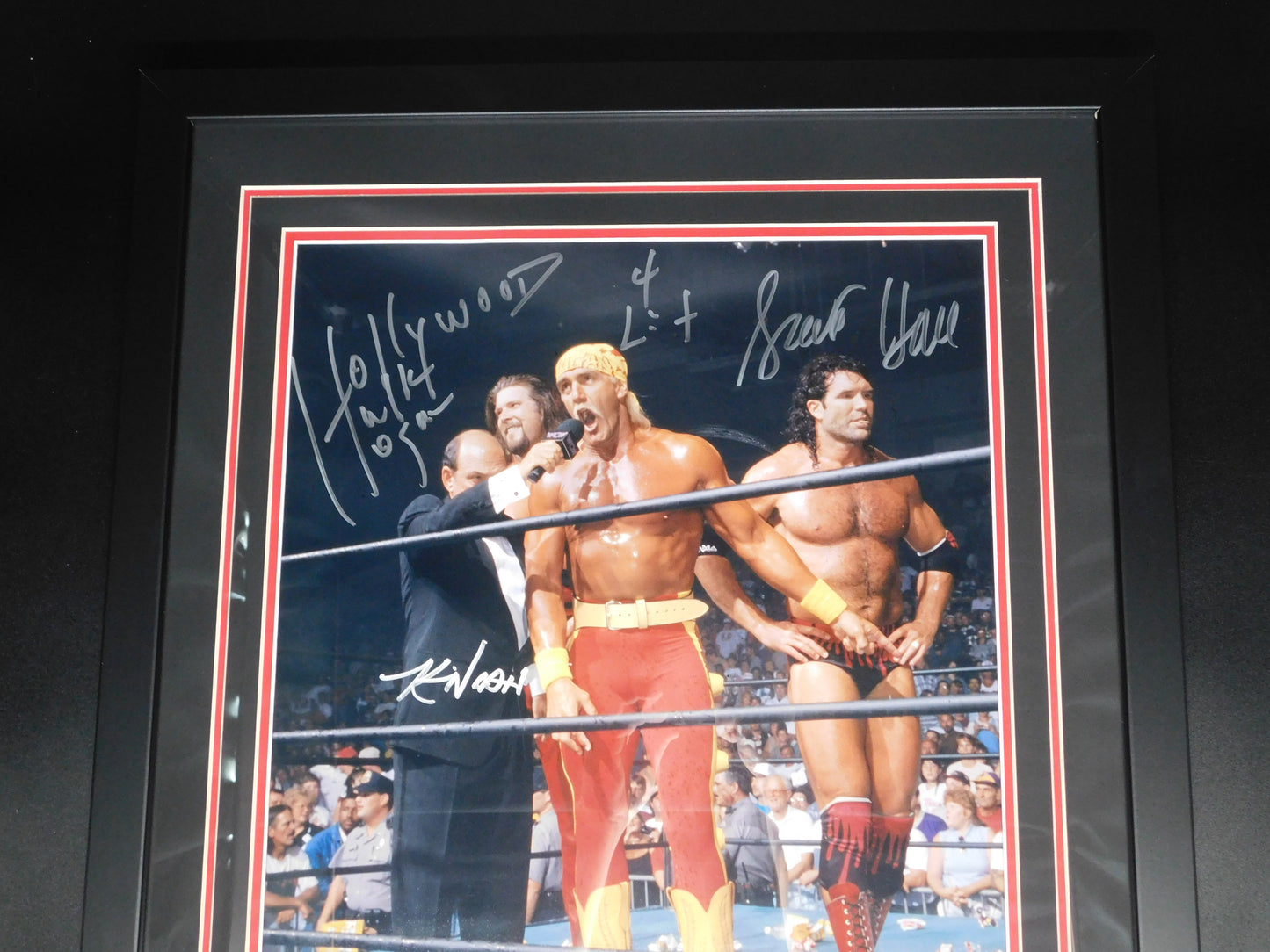 Hulk Hogan Kevin Nash Scott Hall Multi Signed Framed 16x20 Photo WWE NWO 4 Life BAS LOA COA