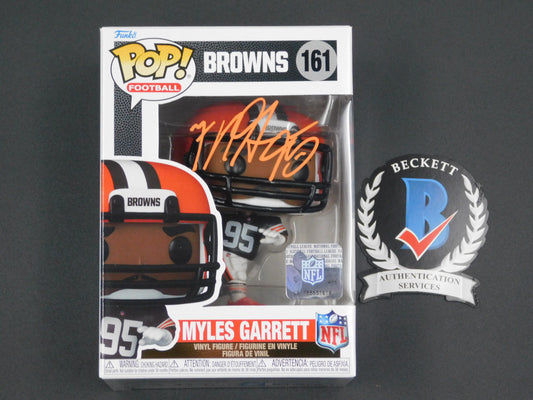 Myles Garrett Signed Autographed Vinyl Funko Pop! 161 Cleveland Browns NFL Beckett BAS COA