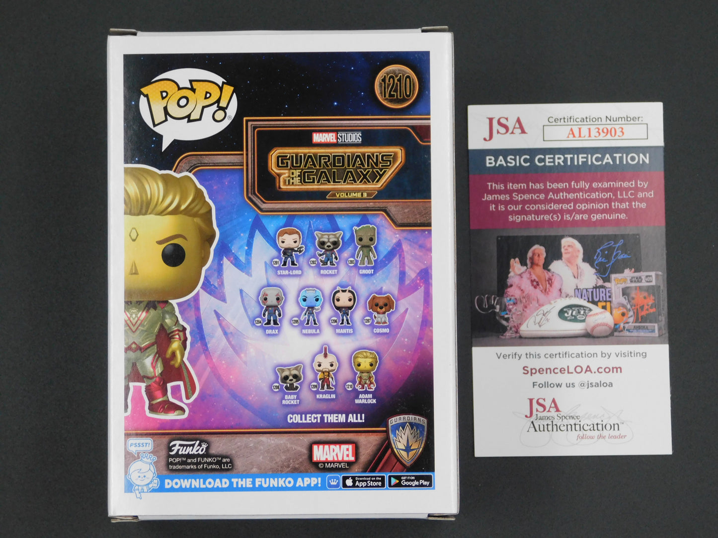 Will Poulter Signed Autographed Vinyl Funko Pop 1206 Adam Warlock Guardians of the Galaxy Marvel JSA COA