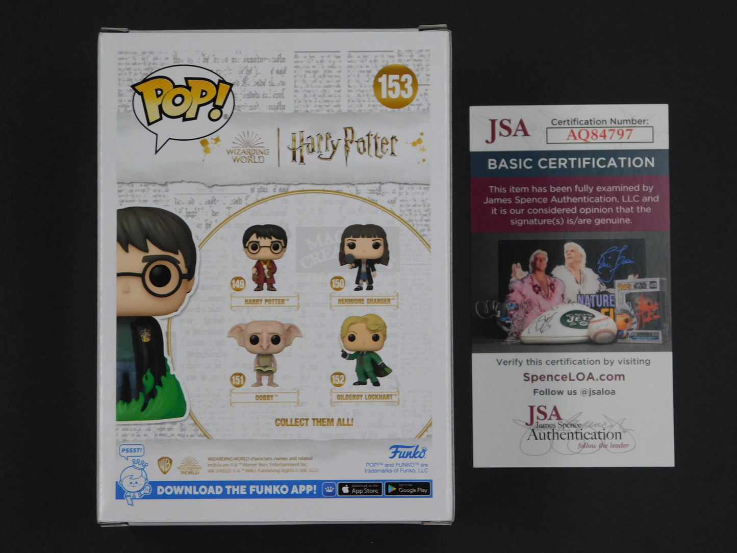 Daniel Radcliffe Signed Autographed Funko Pop 153 Exclusive GITD Harry Potter JSA COA